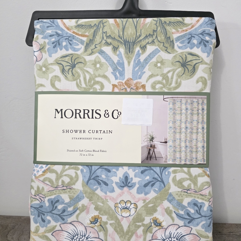 New William Morris & Co Strawberry Thief Shower Curtain 72in x 72in